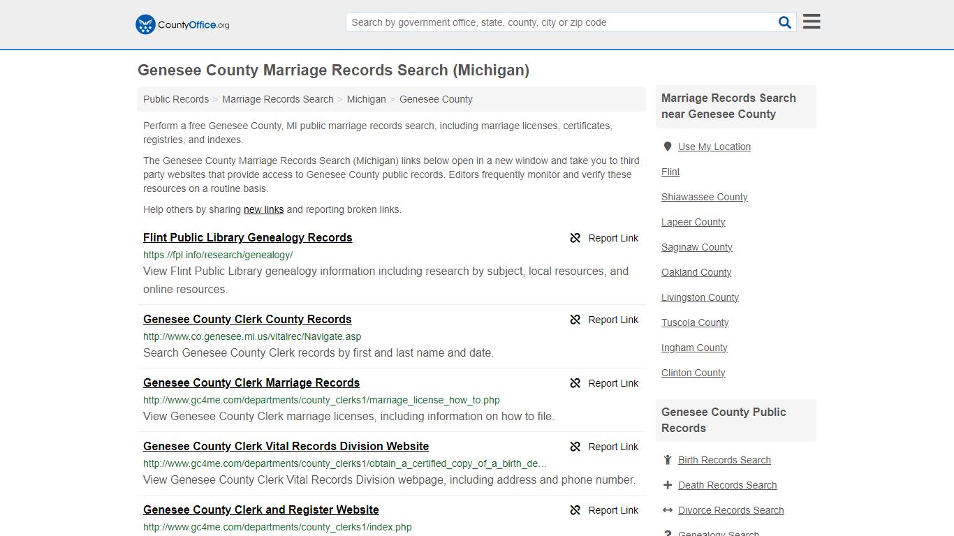 Marriage Records Search - Genesee County, MI (Marriage Licenses ...